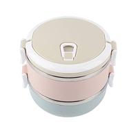 GLOGLOW Boîte à Lunch en Acier Inoxydable, Récipient Alimentaire Multicouche Empilable avec Poignée Pliable et Boucle de sécurité 700 Ml 2800 Ml pour une Utilisation au Bureau et à l'école