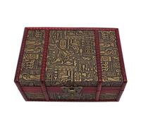 GLOGLOW Boîte de Rangement Vintage, Organisateur de Bijoux de Coffre au Trésor en Bois fabriqué à la Main, Boîte Antique Décorative de 9,06 X 6,3 X 3,74 Pouces pour un Usage Domestique