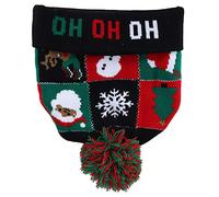 GLOGLOW Bonnet de Noël lumineux : nouveau design avec des motifs uniques, pour les fêtes de Noël et les festivals de musique, doux et respirant - Matériau en fil de laine (type 7)