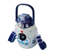 GLOGLOW Bouteille D'eau Isolée à Gros Ventre, Tasse en Acier Inoxydable à Large Bouche de 850ML Isolée Sous Vide avec de la Paille en Acier Inoxydable 316 pour les Enfants à L'école en