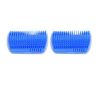 GLOGLOW Brosse D'auto-toilettage pour Chat, Jouet Interactif, Grattoir D'angle Mural, Peignes de Massage avec Herbe à Chat, Entretien du Pelage Sain, 2 Pièces (BLUE)