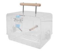 GLOGLOW Cage de Porte-Avions de Hamster, Acrylique Petit Animal Cage avec Perche de Perche Bol de Nourriture pour la Bouteille pour Le Hamster Nain Hérisson Hamster Nain