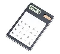 GLOGLOW Calculatrice Transparente, LCD Afficher la Petite Calculatrice de Bureau à écran Tactile à énergie Solaire pour l'école de Bureau Calculateur Transparent à Domicile, 4,7 X 3,2 Pouces à 8