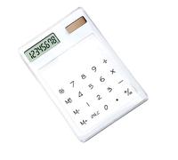 GLOGLOW Calculatrice Transparente, LCD Afficher la Petite Calculatrice de Bureau à écran Tactile à énergie Solaire pour l'école de Bureau Calculateur Transparent à Domicile, 4,7 X 3,2 Pouces à 8