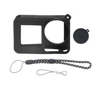 GLOGLOW Cas de Silicone et Capuchon de L'objectif, Caméra Portable Confortable Manche de Protection en Silicone avec Corde Anti-Perdue et Sangle à Main pour Osmo Action 3 4 5 Camera