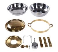 GLOGLOW Chauffe-plats Ronds en Acier Inoxydable de 4,5 L pour Buffet, Serveur, Traiteur, avec Couvercles Ventilés, Support de Couvercle pour Fêtes, événements, Banquets