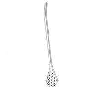 GLOGLOW Cuillère en Paille en Acier Inoxydable, Paille en Métal Longue avec Cuillère Filtrante pour le Lait de café de café Boisson en Acier Inoxydable, Multifonction Réutilisable Nan Nan