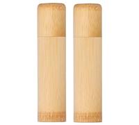 GLOGLOW Cylindre de Stockage de thé en Bambou, Récipient à thé pour la Maison, le Bureau, Mini Pot à épices Rond, Boîte de Stockage de thé en Bambou, Boîte à thé Ronde en Bambou, Pot de