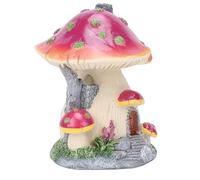 GLOGLOW Décoration Miniature de Maison en Forme de Champignon, Statue en Résine, Ornement de Jardin Féerique avec Mini Design Mignon pour Jardin Extérieur, Maison de Poupée, Décoration