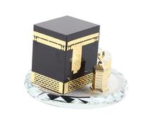 GLOGLOW Décoration Musulmane, Ornement Islamique Kaaba Modèle Modèle Fait à la Main de la Gravure à la Main de la Gravure avec une Surface Plaquée pour le Bureau à Domicile