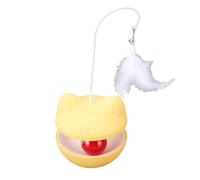 GLOGLOW Distributeur Interactif de Friandises pour Chat, Baguette en Plumes, Hauteur de 29 Cm, Auto-Oscillation pour Les Ménages Multi-Chats, Réduction des Conflits de Jeu partagé (Yellow)