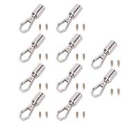 GLOGLOW En Alliage de Zinc 8mm Trou Suspendu Bell Snap Raccords et 10mm Vis pour Sacs Chaussures Pendentifs Vêtements En Cuir Crochet de Fermeture d'extrémité de Corde, 10 Ensembles
