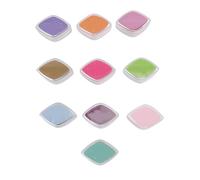 GLOGLOW Ensemble de 10 Tampons Encreurs de Couleurs, Kit de Tampons Encreurs éponges Lavables et Scintillants, Solubles dans L'eau, pour Projets de Peinture et D'artisanat, avec Boîte