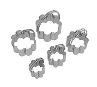 GLOGLOW Ensemble de -biscuits de 5pcs, Set Coupes de Pâte en Acier Inoxydable avec Poignée pour la Cuisine Pâtissier Donut Halloween Christmas 5pcs Biscuit Cutter Ensemble, Coeur Cuit Cuit Nan Nan