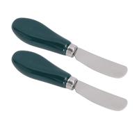 GLOGLOW Épandeur de Beurre, épandeur de Fromage en Acier Inoxydable avec Poignée en Céramique, de qualité Alimentaire pour Beurre et Confiture, Idéal pour un Usage Familial (Vert noirâtre)