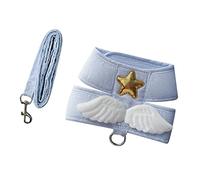 GLOGLOW Faire de Harnais de Chat Réglable, Preuves du Faisceau de Gilet des Ailes d'ange Léger avec Une Corde de Traction de 1,5 M / 4,9 Pieds Adaptée aux Promenades Quotidiennes Jogging Faire Un