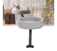 GLOGLOW Hamac de Chat monté sur Bureau, Perche de Chat de Bureau Confortable en Fer à Haute Résistance avec Mécanisme de Fixation Réglable Meubles de Chaton pour Le Bureau