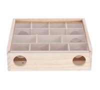 GLOGLOW Hamster Labyrinthe Jouet Interactif en Bois, pour Animaux de Compagnie avec 16 Trous D'entrée 13 Compartiments pour Les Petits Animaux, Exercice D'exploration