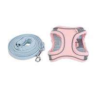 GLOGLOW Harnais de Gilet pour Chat, Gilet de Chaton Anti-Fuite Réglable en Daim Doux pour la Marche en Plein Air avec Bandes Réfléchissantes, adapté aux Chats et Chatons (M)