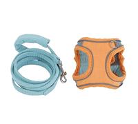 GLOGLOW Harnais de Gilet pour Chat, Gilet de Chaton Anti-Fuite Réglable en Daim Doux pour la Marche en Plein Air avec Bandes Réfléchissantes, adapté aux Chats et Chatons (M)