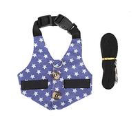 GLOGLOW Harnais de Lapin, Gilet de Traction de Sangle de Poitrine Respirante pour Hamster de Lapin Petit Animal de Compagnie Harnais de, de Laisse Réglable Nan Nan (Robe étoile M)