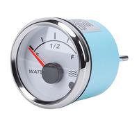 GLOGLOW Jauge de Niveau d'eau, Acier Inoxydable, Moniteur de Niveau de Carburant Marin avec Alarme, Compteur de Réservoir d'eau 52mm pour Bateau et Camping-car