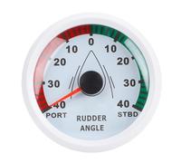 GLOGLOW Jauge d'indicateur d'angle de Gouvernail de Bateau, Lumière Rouge IP67 en Acier Inoxydable 85 Mm pour Utilisation de Moteur Marin de Yacht de Hors-bord (Cadran blanc Lunette blanche)