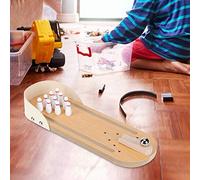 GLOGLOW Jeu de Bowling de Bureau, Mini Jeu de Bowling en Bois pour Le Plaisir en Famille et Le au Bureau, 11 X 3,9 X 1,6 Pouces