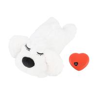 GLOGLOW Jouet de Chien Interactif Puppy Plaything Théâtre Canin Compagnon Cœur Colet Toy avec Un Son Cardiaque Réaliste pour Chiens Chiens Pet Anxiété Relief Sleep Calming Aid (White)
