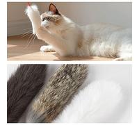 GLOGLOW Jouet pour Chat Tige PC Flexible en Fausse Fourrure de Lapin fabriqué à la Main Jouet Interactif pour Chat pour l'exercice d'entraînement Cadeau pour Les Amoureux des Animaux de Compagnie