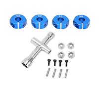 GLOGLOW Kit de combinaison de moyeux hexagonaux de roue de 12 mm avec vis à goupille, raccords exquis en alliage d'aluminium pour les amateurs de voitures RC 1/10 (bleu)
