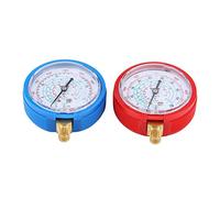 GLOGLOW Kit de Jauge de Réfrigérant, Ensemble de Manomètre R410A R134A R22, Connecteur en Laiton Haut et Bas pour les Tests AC de Voiture