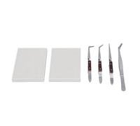 GLOGLOW Kit de Soudure de Bijoux 6PCS, Kit de Soudure avec 2 Planches en Céramique 1 Tong 3 Pincettes de pour la Fabrication de Bijoux Fabrication de 6PCS de de,