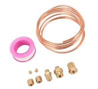 GLOGLOW Kit de Tubes de Jauge de Pression D'huile en Laiton 72 Pouces, Raccords 1/8 1/4 NPT, avec 7 Connecteurs Filetés en Laiton pour Jauges Automobiles et Industrielles