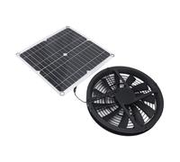 GLOGLOW Kit de Ventilateur d'extraction Solaire en Silicone avec de Protection en Métal étanche 12 V pour Poulailler, Serre, Maison pour Animaux Domestiques, Kit de Ventilateur de Panneau Solaire