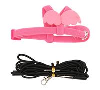 GLOGLOW Laisse de Harnais pour Oiseaux, Laisse à Bande élastique Réglable avec Poignée Confortable pour l'entraînement des Perroquets et la Marche en Plein Air (Pink)