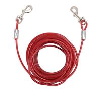 GLOGLOW Longue laisse de camping pour chien - Portable - Inoxydable - Installation facile - Double tête - Résistante aux morsures - Pour chiens de taille moyenne - 6 mm x 5 m