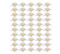 GLOGLOW Lot de 50 ampoules à puce LED, 3,0-3,6 V 1 W SMD Cob Composants émetteurs de lumière Diode Ampoule Perles pour éclairage DIY Remplacement d'ampoule Spot (blanc chaud 3000 K à 4500 K)
