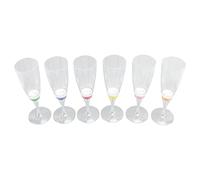 GLOGLOW Lot de 6 flûtes à champagne lumineuses - 6 couleurs - LED - Interrupteur automatique pour bar