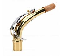 GLOGLOW Manche de Saxophone Alto en Laiton Poli à la Main, Cou courbé pour Saxophone Mib, Diamètre Extérieur de 25 Mm, Pièce de Rechange pour étudiants, Pas Stable, Installation Facile pour Pièce de