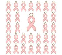 GLOGLOW Matériau de Pendentif à Breloque, 30pcs Ruban Pendentif Fabrication de Bijoux Accessoires de Bricolage Fournitures de Bricolage pour Collier Bracelet Porte-clés(Rose)