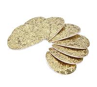 GLOGLOW Matériaux Faits à la Main, Breloques de Boucle d'oreille en Cuir PU en Forme de Larme avec Paillettes et Matériaux Multifonctionnels Pré-perforés pour Bricolage, Fabrication de Bijoux, (GOLD)