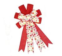 GLOGLOW Nœud de Couronne de Noël, Nœud Décoratif Festif en Polyester pour Cime d'arbre de Noël et Emballage de Cadeaux, Décoration de Maison de Vacances 50x30cm (6#)