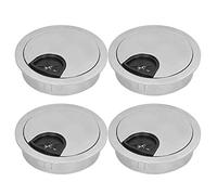 GLOGLOW Oeillet de Câble de Bureau argenté, Couvercle de Trou de Cordon en Alliage de Zinc, Conception de Fente pour Carte Antidérapante, avec Finition Brossée par (Boîte à fils en alliage brossé 53)