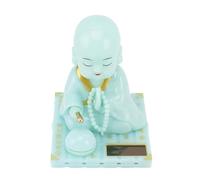 GLOGLOW Ornement Solaire de Petit Moine, Statue de Bouddha Qui Hoche Automatiquement la Tête, pour Tableau de Bord de Voiture, Décoration de Maison avec Panneau Solaire, Pas Besoin de