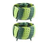 GLOGLOW Panier à Vapeur, Panier Fumante avec Poignée Centrale à Haute Température Cuideur Plat de Cuisine Pratique pour les Fruits de Légumes de Vapeur, 2pcs NAN Pliable Multifonctionnel NAN