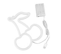 GLOGLOW Panneau Néon LED en Forme de Cerise, alimenté par USB, Décoration Murale avec Bande LED en PVC Flexible et Panneau Arrière en ABS pour la Maison, Fête, Mariage, (Forme de cerise d'éclairage