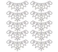 GLOGLOW Patches Brodées de 3,3 X 1,8 Pouce Appliques en Fer 10 PCS Pack, Appliques de Patch Décoratives pour Vêtements de Robe Chapeau de Robe Accessoires de (Couronne de fleurs blanches de 8,8 *