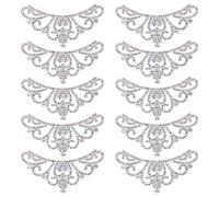GLOGLOW Patches Brodées de 3,3 X 1,8 Pouce Appliques en Fer 10 PCS Pack, Appliques de Patch Décoratives pour Vêtements de Robe Chapeau de Robe Accessoires de (Couronne blanche de 8,3 * 4,5 cm)