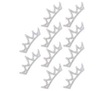 GLOGLOW Patches Brodées de 3,3 X 1,8 Pouce Appliques en Fer 10 PCS Pack, Appliques de Patch Décoratives pour Vêtements de Robe Chapeau de Robe Accessoires de (10 * 3,7 cm Couronne du blanc)